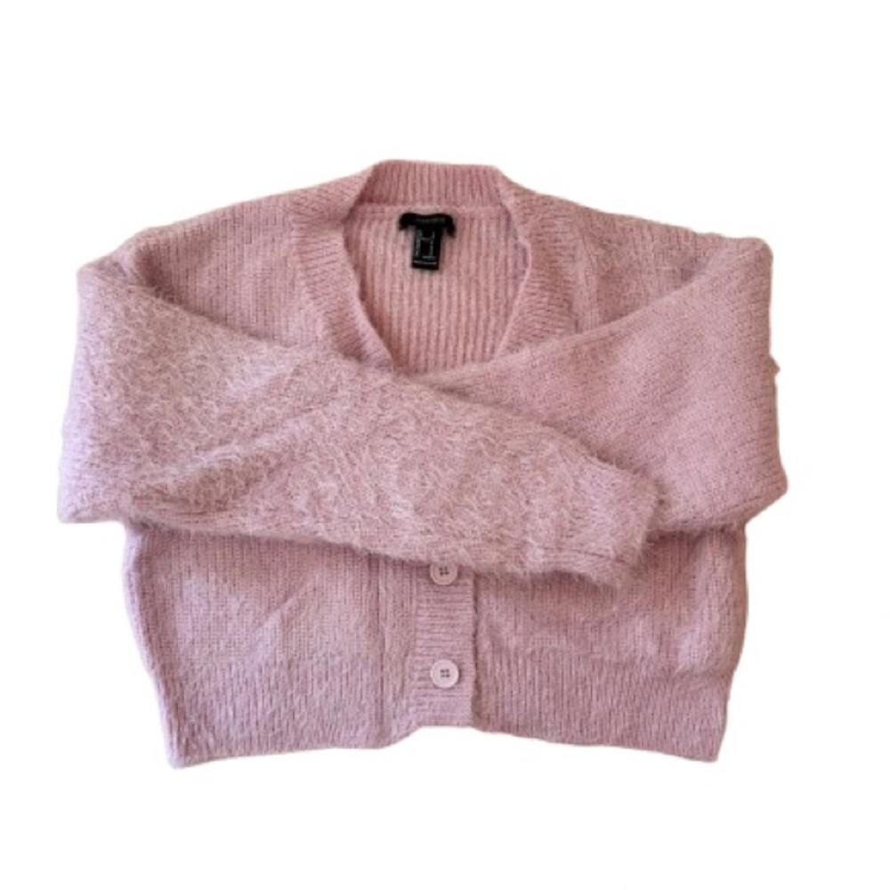 Forever 21 Pink Fuzzy Cardigan Sweater